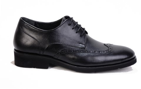1021 OXFORD  SİYAH GİZLİ TOPUKLU DAMAT AYAKKABI
