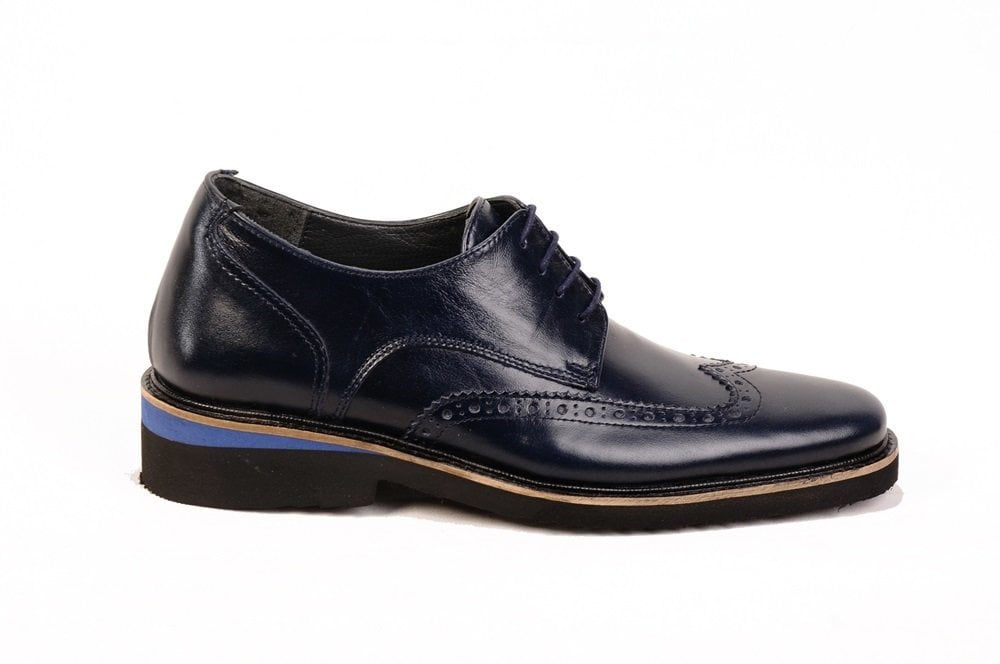 Oxford Lacivert 6764 Gizli Topuklu Damat Ayakkabısı