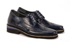 Oxford Lacivert 6764 Gizli Topuklu Damat Ayakkabısı