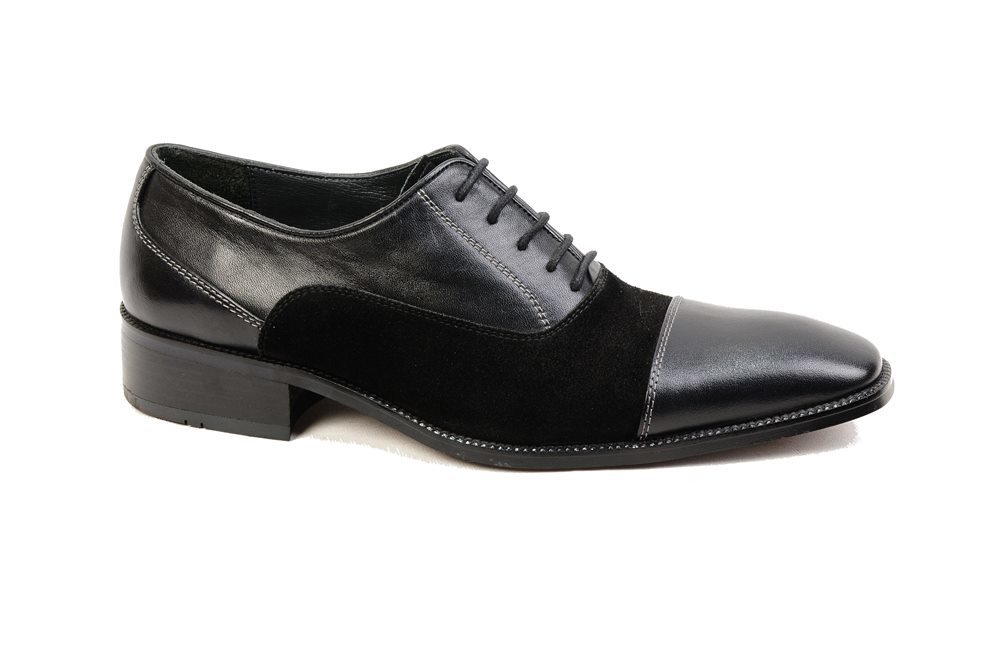 Siyah Deri Süet Çarık Arajman 6801 Damat Boy Uzatan Ayakkabı