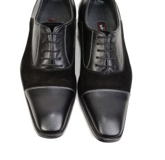 Siyah Deri Süet Çarık Arajman 6801 Damat Boy Uzatan Ayakkabı