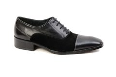 Siyah Deri Süet Çarık Arajman 6801 Damat Boy Uzatan Ayakkabı