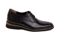 M Yaka Siyah Deri Ökçeli Eva Damat Boy Uzatan Ayakkabısı