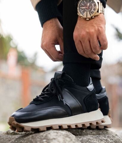 ALİ MERCAN PREMİUM 2020 SİYAH YÜKSEK TABAN BOY UZATAN AYAKKABI