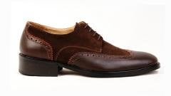 7681 Kahve Oxford Gi̇zli̇ Topuklu Damat Ayakkabı