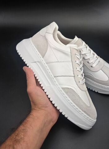 303 BEYAZ GİZLİ TOPUKLU BOY UZATAN SNEAKER