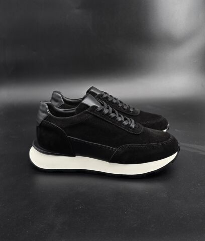 4237 BLACK SUEDE GİZLİ TOPUKLU BOY UZATAN AYAKKABI