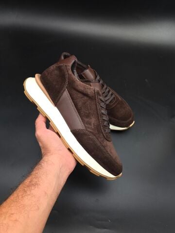 4237 BROWN SUEDE GİZLİ TOPUKLU BOY UZATAN SPOR AYAKKABI