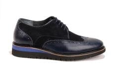 8162 TASARIM Laci̇vert Gi̇zli̇ Topuklu Boy Uzatan Ayakkabı