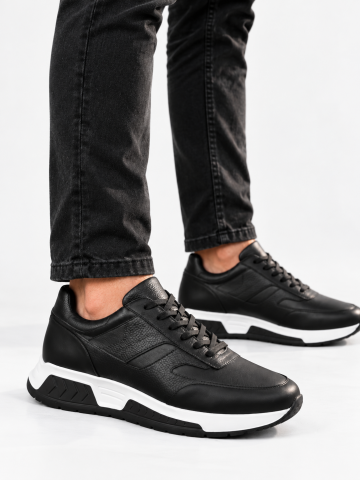 3270 BLACK GİZLİ TOPUKLU BOY UZATAN SPOR AYAKKABI