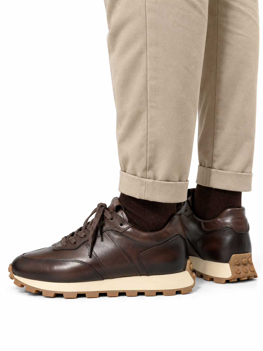 7632 BROWN ALCOHOL GİZLİ TOPUKLU BOY UZATAN SPOR AYAKKABI