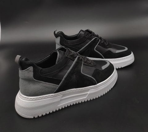 ALİ MERCAN PREMİUM SİYAH YÜKSEK TABAN BOY UZATAN AYAKKABI