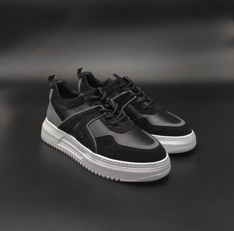 ALİ MERCAN PREMİUM SİYAH YÜKSEK TABAN BOY UZATAN AYAKKABI