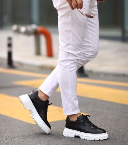 4114 SİYAH SNEAKER BOY UZATAN AYAKKABI