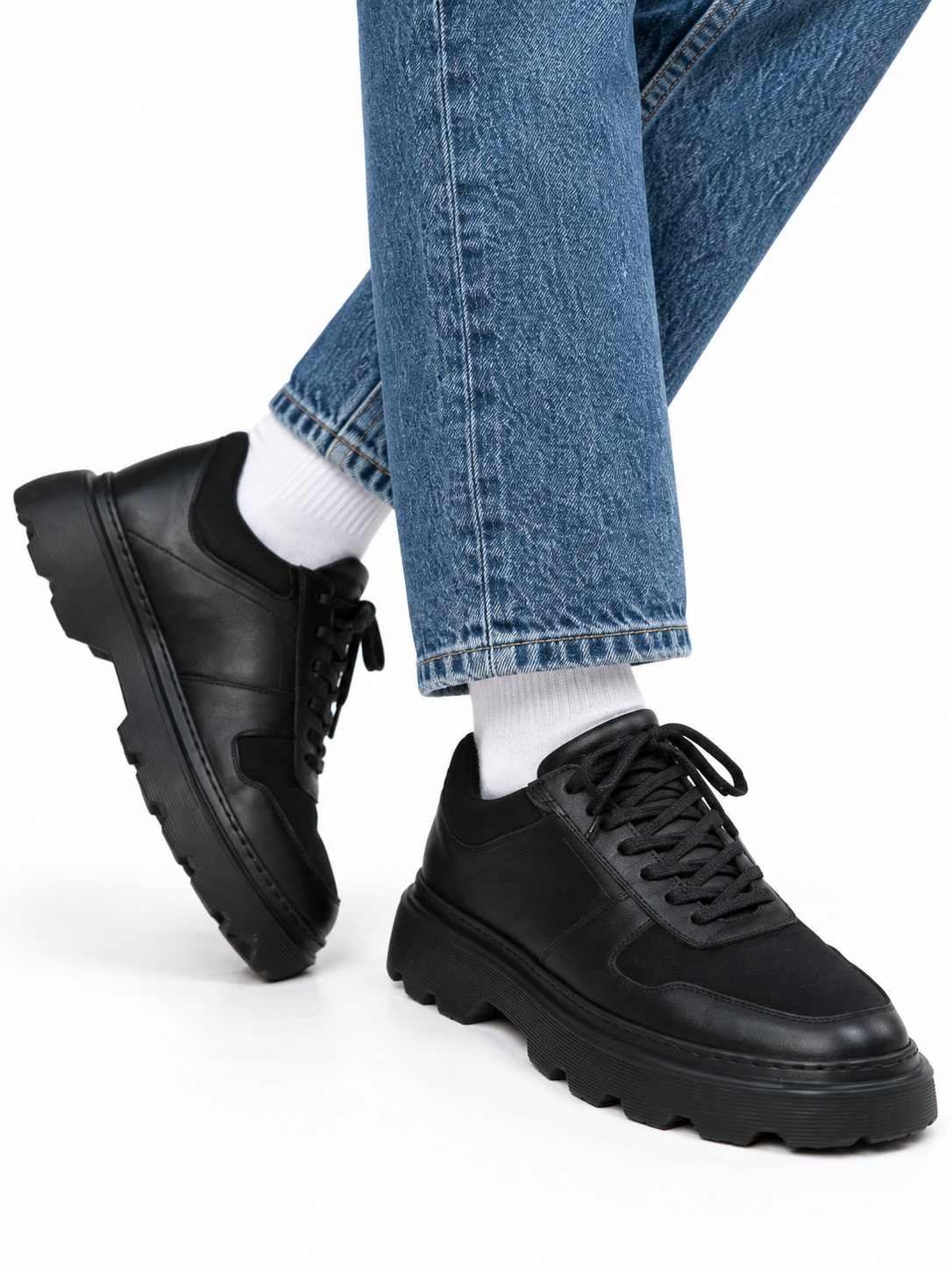 8955 BLACK GİZLİ TOPUKLU BOY UZATAN AYAKKABI