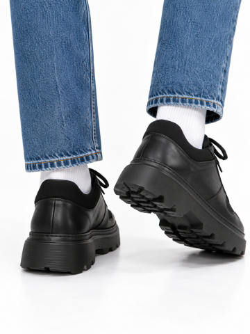 8955 BLACK GİZLİ TOPUKLU BOY UZATAN AYAKKABI
