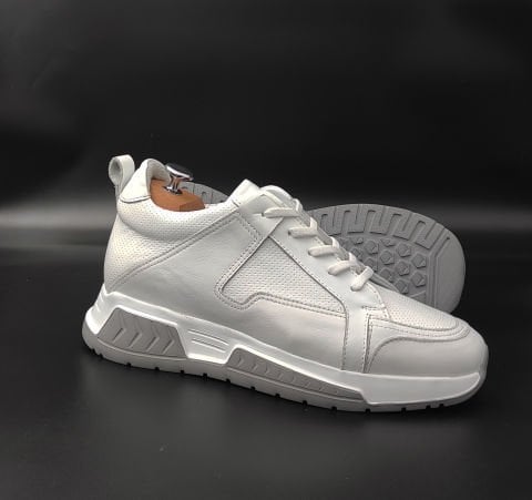 5565 BEYAZ DERİ BOY UZATAN AYAKKABİ