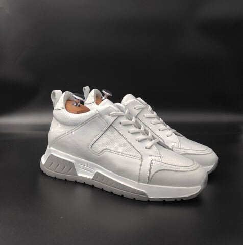 5565 BEYAZ DERİ BOY UZATAN AYAKKABİ