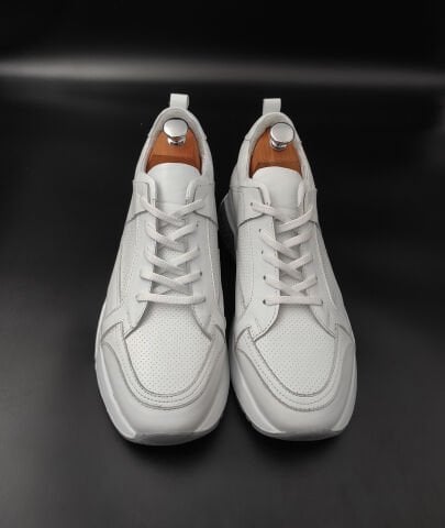 5565 BEYAZ DERİ BOY UZATAN AYAKKABİ