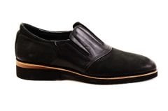 Siyah Lastikli Gizli Topuklu Ayakkabı