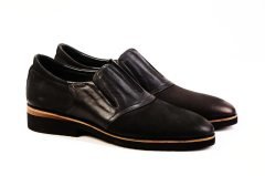 Siyah Lastikli Gizli Topuklu Ayakkabı