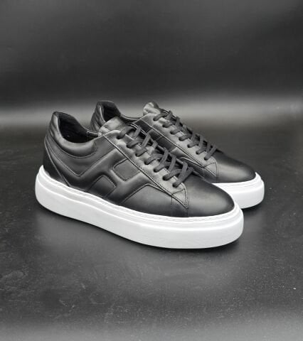 6661 SİYAH PREMİUM GİZLİ TOPUKLU BOY UZATAN SPOR AYAKKABI