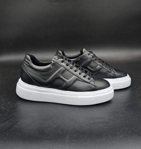 6661 SİYAH PREMİUM GİZLİ TOPUKLU BOY UZATAN SPOR AYAKKABI