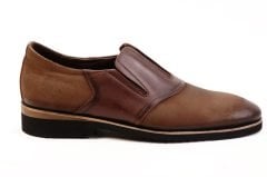 Kahve Lastikli Gizli Topuklu Ayakkabı