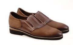 Kahve Lastikli Gizli Topuklu Ayakkabı