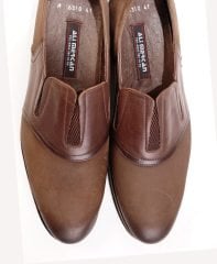 Kahve Lastikli Gizli Topuklu Ayakkabı