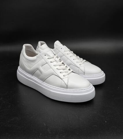 6661 PREMIUM  BEYAZ GİZLİ TOPUKLU BOY UZATAN AYAKKABI