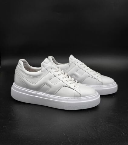 6661 PREMIUM  BEYAZ GİZLİ TOPUKLU BOY UZATAN AYAKKABI