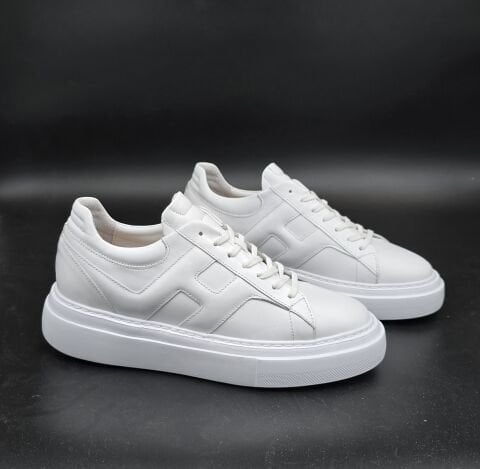 6661 PREMIUM  BEYAZ GİZLİ TOPUKLU BOY UZATAN AYAKKABI