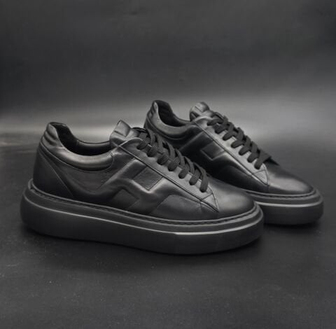 6661 FULL SİYAH PREMİUM GİZLİ TOPUKLU SPOR AYAKKABI