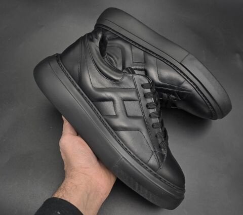 6661 FULL SİYAH PREMİUM GİZLİ TOPUKLU SPOR AYAKKABI