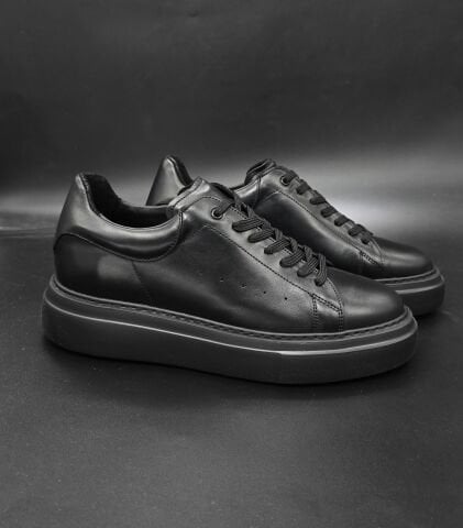 1219 FULL SİYAH PREMIUM GİZLİ TOPUKLU SPOR AYAKKABI