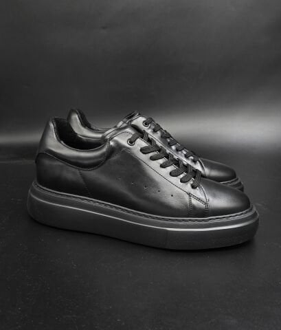 1219 FULL SİYAH PREMIUM GİZLİ TOPUKLU SPOR AYAKKABI