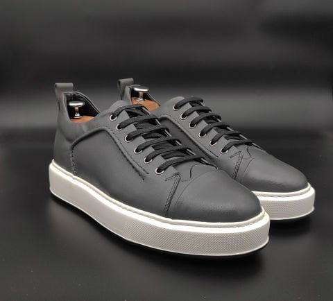 4333 ANTRASİT GRİ GİZLİ TOPUKLU BOYU UZATAN SPOR AYAKKABI