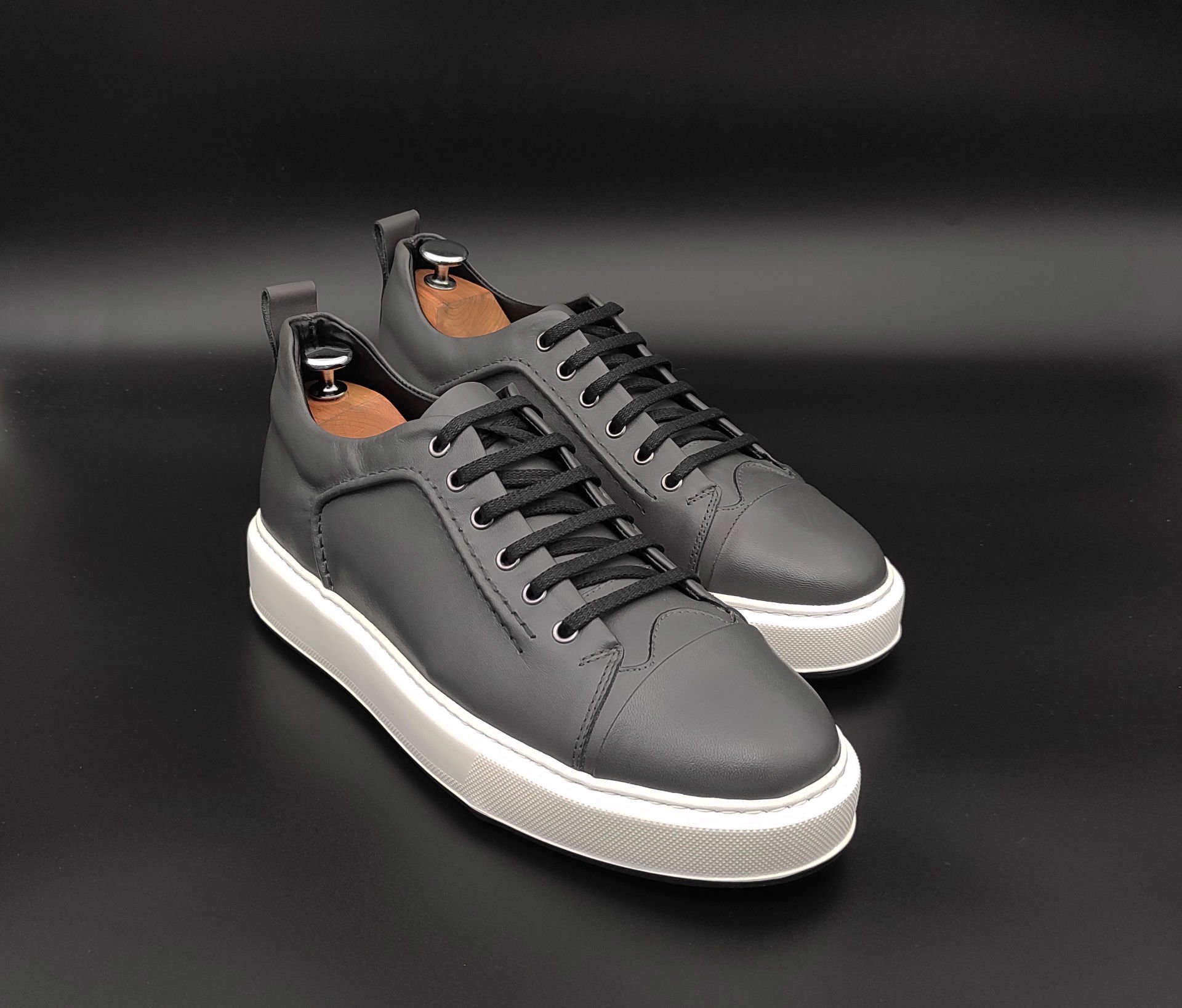 4333 ANTRASİT GRİ GİZLİ TOPUKLU BOYU UZATAN SPOR AYAKKABI