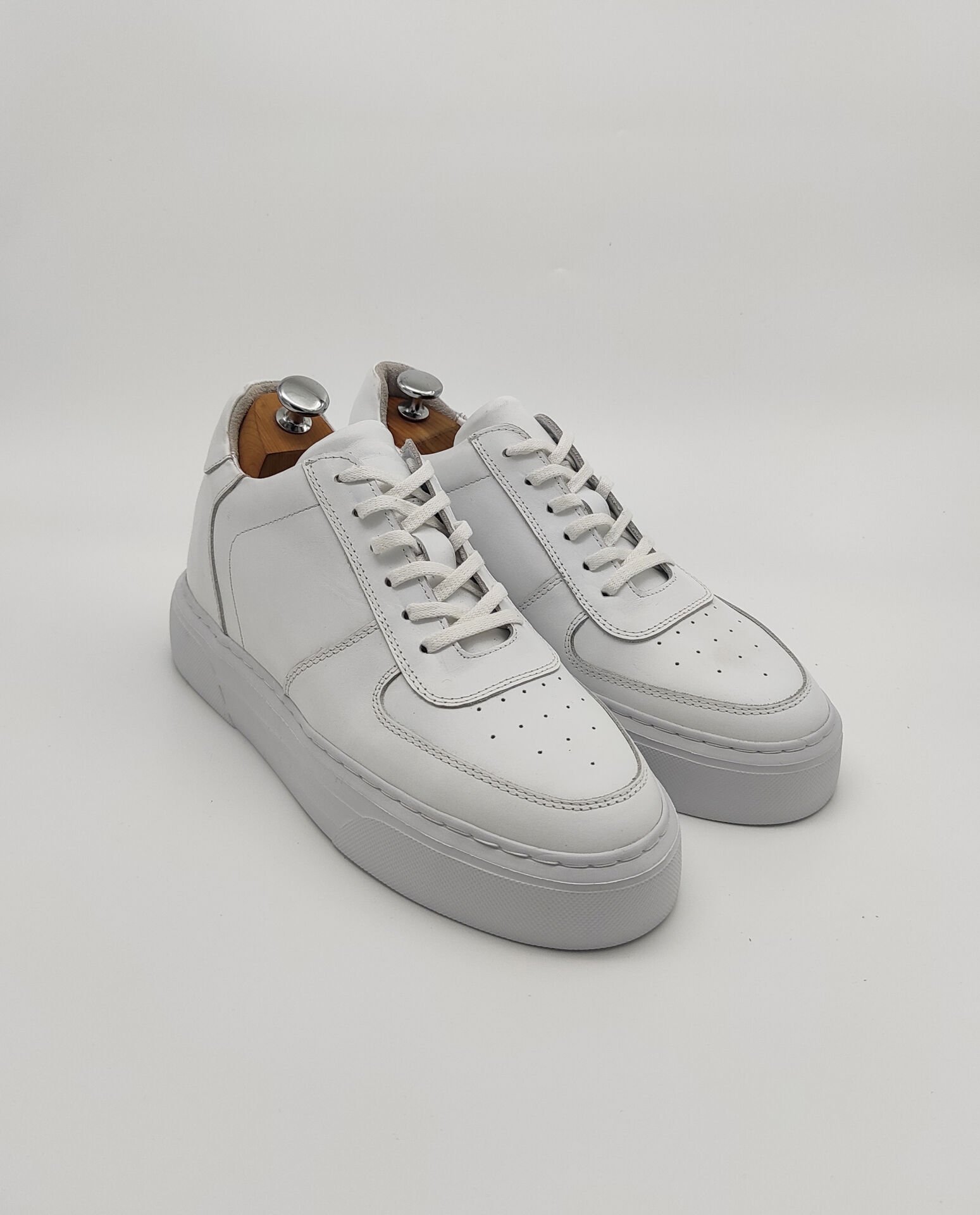 AF8874 BEYAZ DERİ BOY UZATAN SPOR AYAKKABI +7 CM - 42