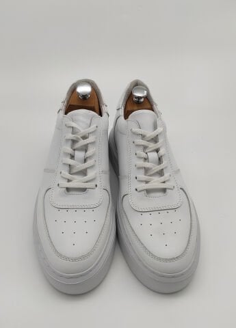 AF8874 BEYAZ DERİ BOY UZATAN SPOR AYAKKABI