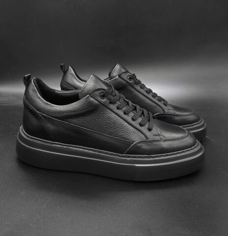 3742 FULL SİYAH GİZLİ TOPUKLU BOY UZATAN SNEAKER