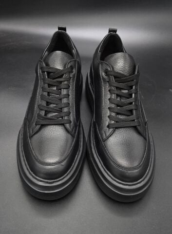 3742 FULL SİYAH GİZLİ TOPUKLU BOY UZATAN SNEAKER
