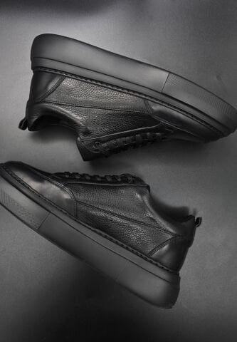 3742 FULL SİYAH GİZLİ TOPUKLU BOY UZATAN SNEAKER
