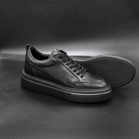 3742 FULL SİYAH GİZLİ TOPUKLU BOY UZATAN SNEAKER