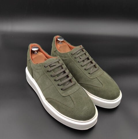 9012 HAKİ SÜET GİZLİ TOPUKLU BOYU UZATAN AYAKKABI