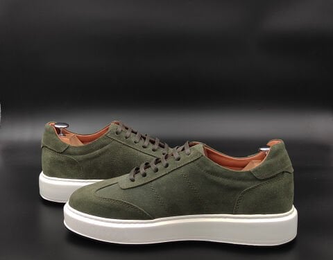 9012 HAKİ SÜET GİZLİ TOPUKLU BOYU UZATAN AYAKKABI