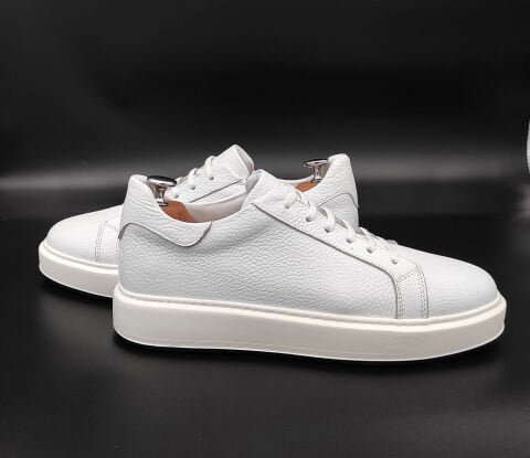 3589 BEYAZ GİZLİ TOPUKLU BOYU UZATAN SPOR AYAKKABI