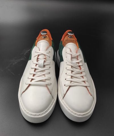 4546 Beyaz Yeşi̇l Süet Boy Uzatan Gi̇zli̇ Topuklu Spor Ayakkabı