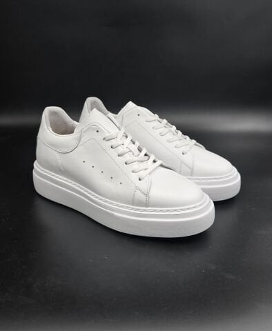 1219 NEW WHİTE GİZLİ TOPUKLU BOY UZATAN SPOR AYAKKABI